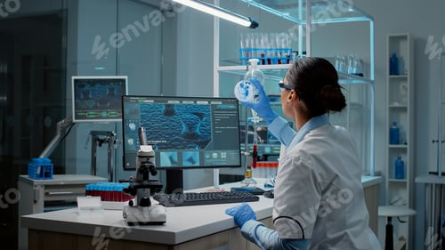 Preview: Biochemistry specialist doing research in laboratory