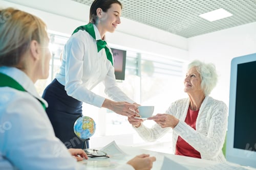 Preview: Taking care of client in travel agency office