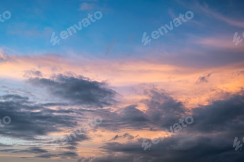 Preview: Beautiful colorful sky with clouds at sunset