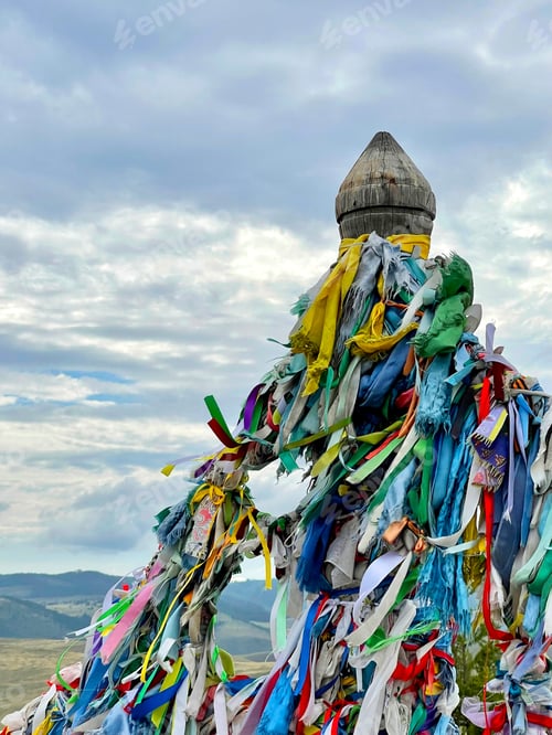 Preview: Ritual pillars (serge) near Lake Baikal, Russia.