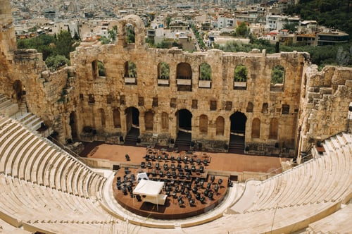 Preview: Ancient theater in a summer day in Acropolis Greece, Athnes