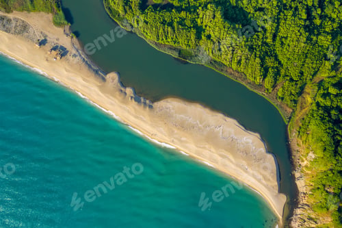 Preview: Picturesque coastline with river and sea