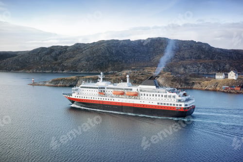 Preview: Ferry on its way. The city of Bodo and surroundings.