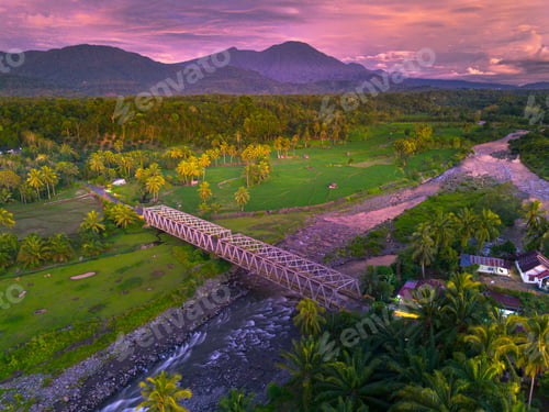 Preview: Beautiful morning view indonesia Panorama Landscape