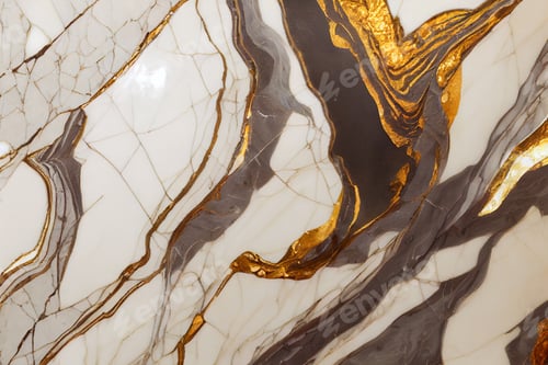 Preview: Background of the marble pattern with golden lines - Digital Generate Image