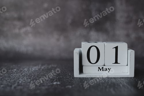 Preview: Letter block in word 01 may on black and white background, Working to save money for the future