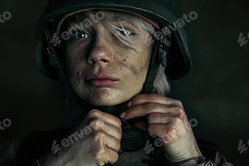 Preview: Portrait of young female soldier