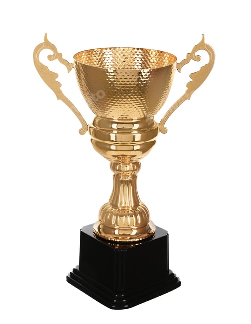 Preview: Shiny gold cup on white background. Winner's trophy