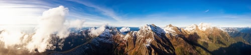 Preview: Aerial View of Canadian Rocky Mountains with snow on top