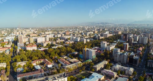 Preview: Panoramic aerial view of Bishkek city Kyrgyzstan
