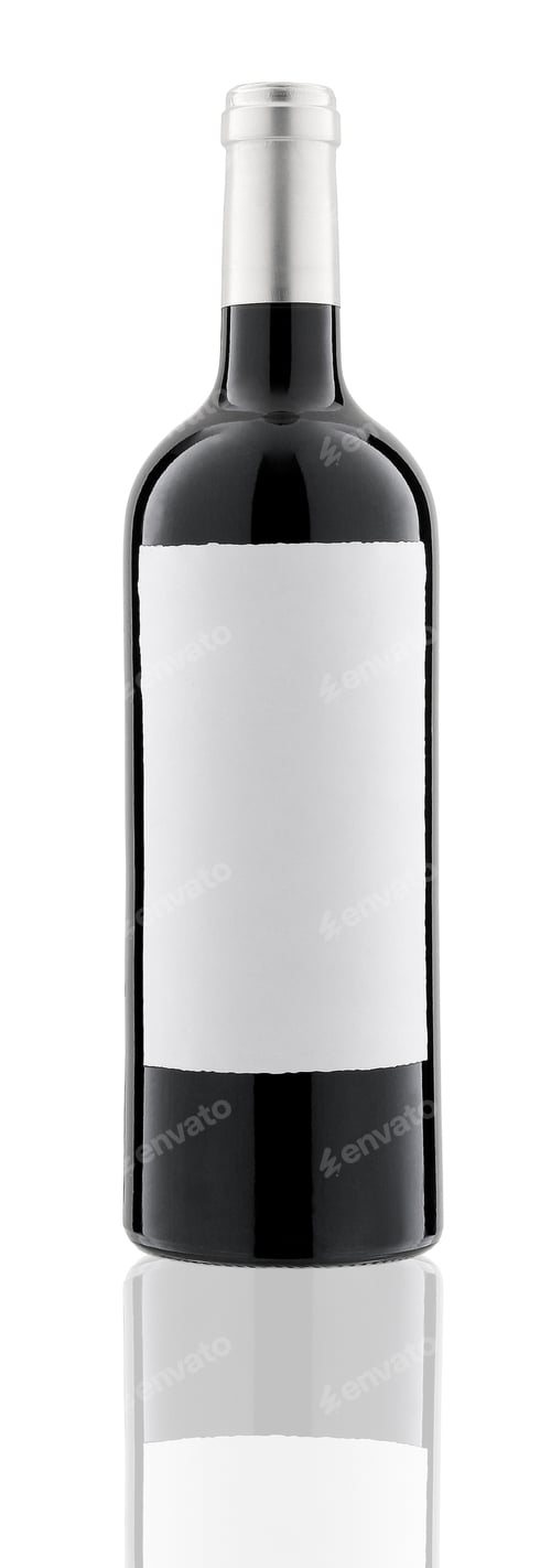 Preview: bottle of wine isolated on a white background