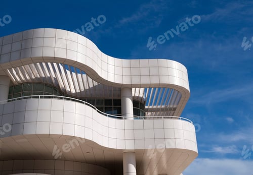 Preview: Modern architectural detail with blue sky.