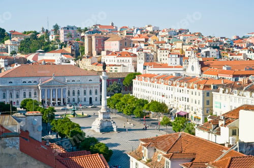 Preview: Praca do Pedro IV square (Rossio Square), Lisbon, Portugal