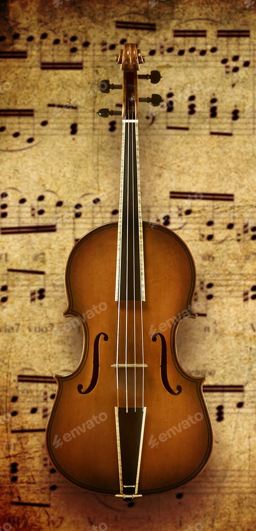 Preview: violin on note background