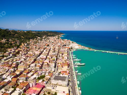 Preview: Aerial view of Zakynthos city in Zante island, in Greece
