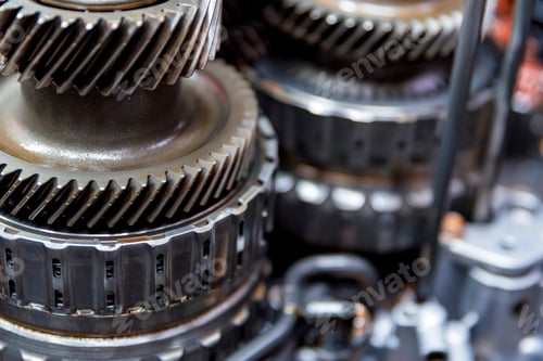Preview: Close-up helical gears in car automatic transmission