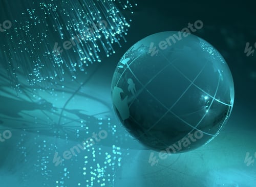 Preview: Hi-Tech Earth Globe Against Fiber Optic Background