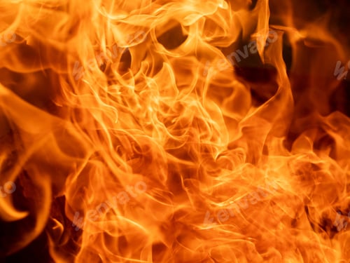 Preview: Flames of fire on black background