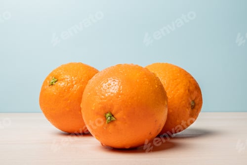 Preview: Closeup of the fresh oranges on a table