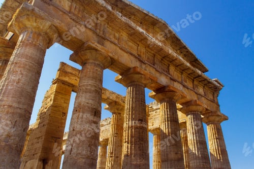 Preview: The greek Temple of Neptune in the archaeological site of Paestum