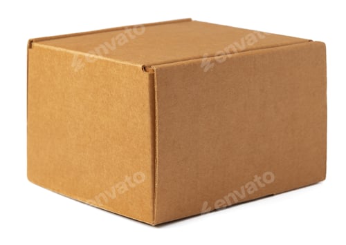 Preview: Brown cardboard box isolated on white background