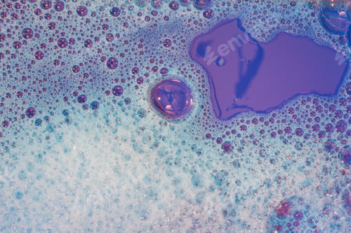 Preview: Shampoo Bubbles- Dish Soap. Drops- Liquid Foam. Fluid Aqua- Abstract Pattern Nature. Background