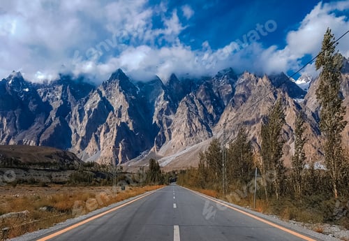 Preview: Epic Travel Landscape with Mountains and Clouds