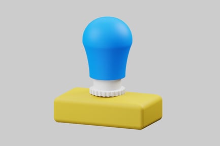 Preview: Cartoon stamp yellow and blue