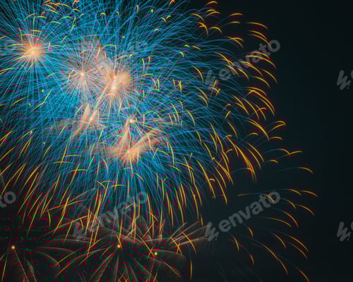 Preview: Vibrant nighttime display of fireworks lights up the sky