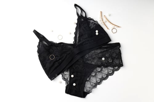 Preview: Concept of women's clothes with underwear on white background