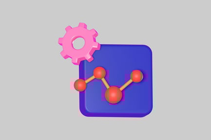 Aperçu: Carré bleu avec détails en forme d'équipement rose