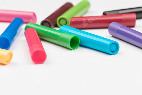 Preview: Colored markers isolated on white background. High quality photo