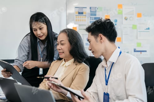 Preview: Project manager working and update tasks with milestones progress planning and professional investor