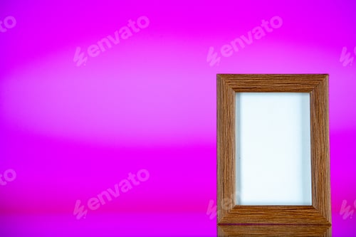 Preview: front view elegant picture frame on light pink background color present gift family portrait photo