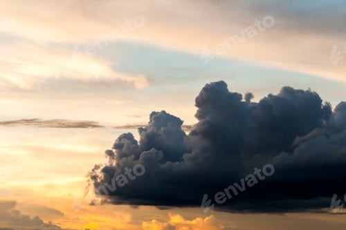 Preview: colorful dramatic sky with cloud at sunset.