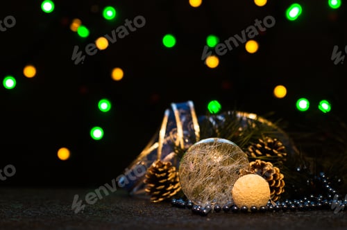 Preview: Christmas background with festive decoration