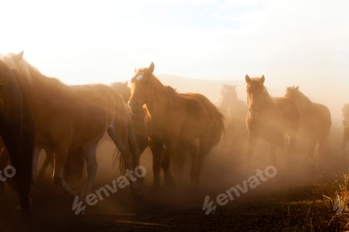 Vista previa: Una manada de caballos corriendo en Mongolia Interior