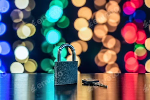 Preview: lock and key as symbol for Privacy and General Data Protection Regulation on a notebook computer