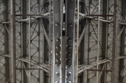 Preview: Metal arched frame construction of the old railway station in Europe