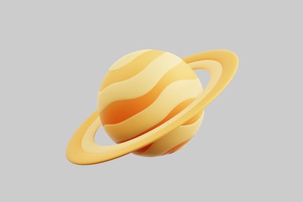 Preview: Cartoon yellow planet with ring