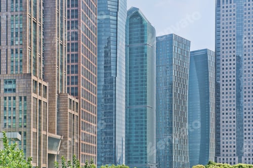 Modern Skyscrapers in a Cityscape