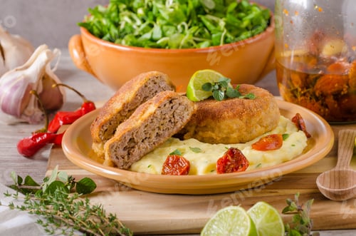 Preview: Minced meat schnitzel with cheese