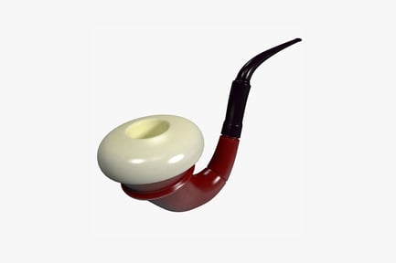 Preview: Wooden pipe with white bowl and black stem