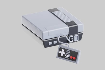 Preview: Retro gaming console with controller