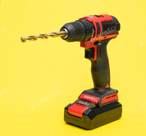 Preview: Cordless Drill on Yellow Background