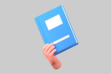 Preview: Blue Book Held by Cartoon Hand