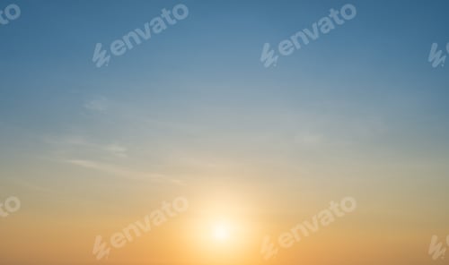 Preview: Sunrise Sky, Sunset sky clouds in the morning with orange sunlight, Horizon sky nature Background