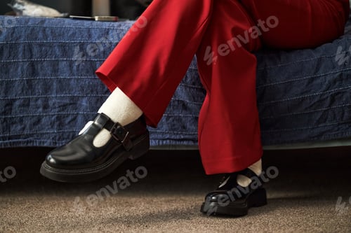 Preview: Caucasian Teenager Girl Sitting Indoors Relaxing at Home in Creative Atmosphere