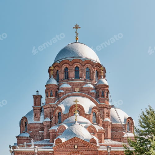 Preview: Close up of Cathedral in Name of Icon of Mother of God. John Baptist nunnery, Sviyazhsk, Russia