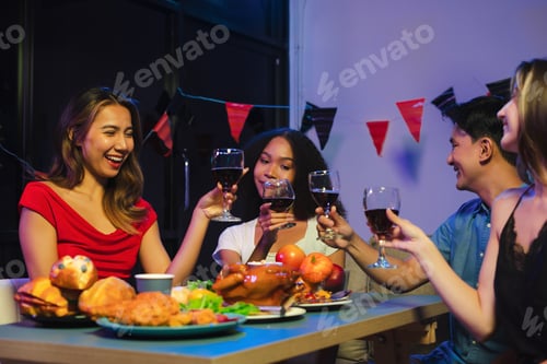 Preview: drinks and conversation, social gathering and get together at New Year young people